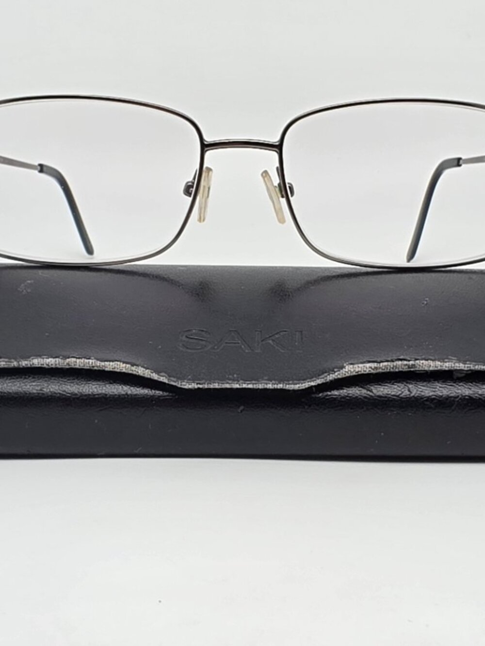 Saki Mod. 313 Gunmetal Eyeglasses Frame w/ Flexhinge and Case Japan 56-17-145